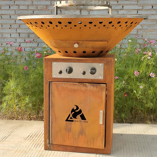 weathering steel bbq grill indoor